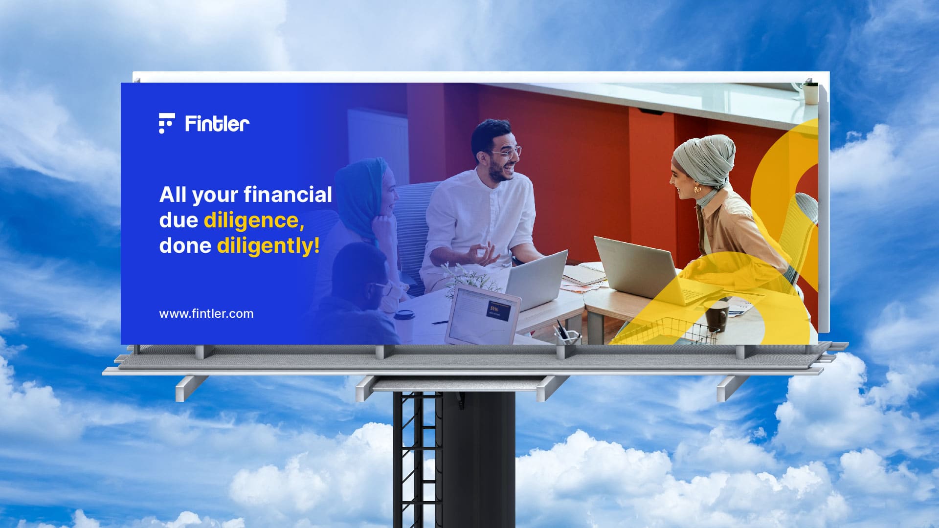 Fintler brand name as seen on billboard mockup