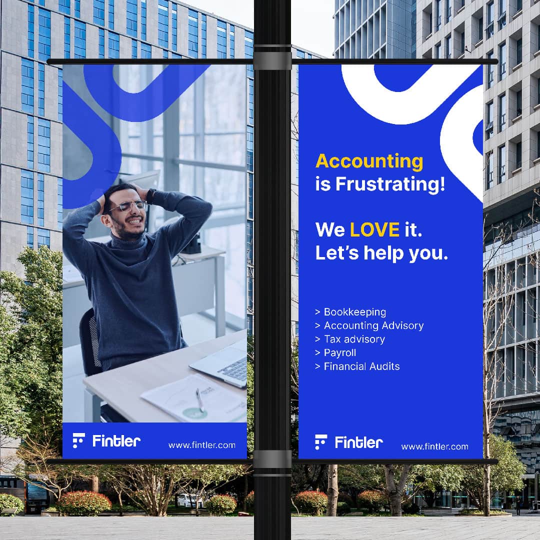 Fintler brand name as seen on signage mockup