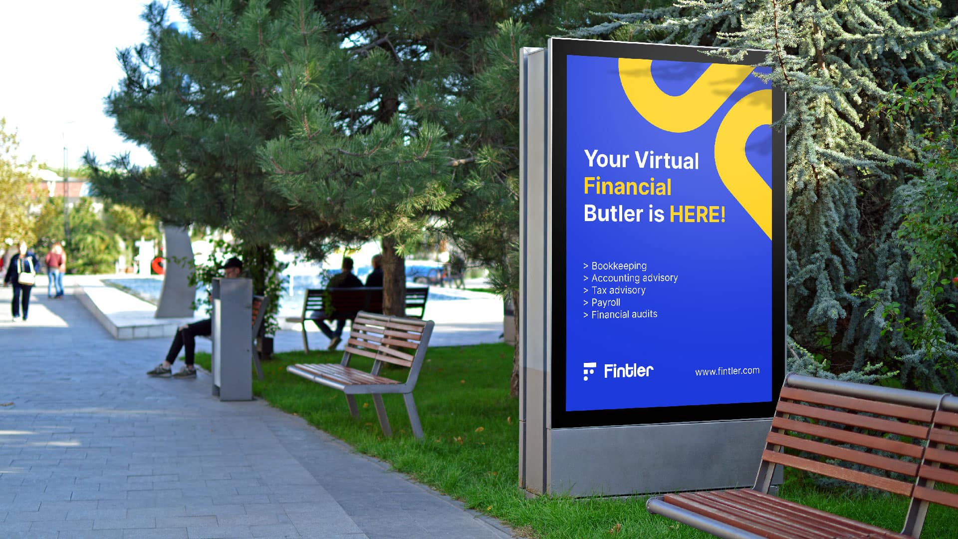 Fintler brand name used for signage mockups