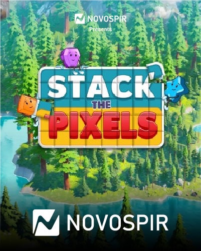 Novospir brand name seen in Stack the Pixels game